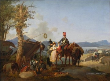 Sutler scène Peter von Hess guerre historique Peinture à l'huile